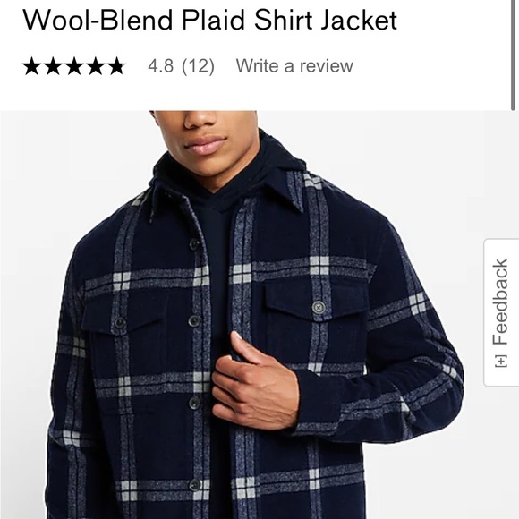 Express Other - Men’s Express Wool Blend Plaid Jacket